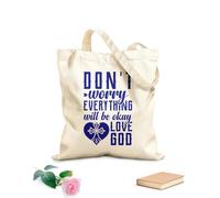 AILOONG Polyester Cotton Storage bags 340g/m² thick fabric dont worry everything will be okay love god Customizable slogan