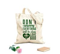AILOONG Polyester Cotton Storage bags 340g/m² thick fabric dont worry everything will be okay love god Customizable slogan