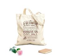 AILOONG Polyester Cotton Storage bags 340g/m² thick fabric hand lettering if we cofess our sins he Customizable slogan