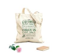 AILOONG Polyester Cotton Storage bags 340g/m² thick fabric hand lettering if we cofess our sins he Customizable slogan