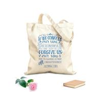 AILOONG Polyester Cotton Storage bags 340g/m² thick fabric hand lettering if we cofess our sins he Customizable slogan
