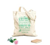 AILOONG Polyester Cotton Storage bags 340g/m² thick fabric hand lettering if we cofess our sins he Customizable slogan