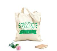 AILOONG Polyester Cotton Storage bags 340g/m² thick fabric hand lettering trust in the lord made on Customizable slogan