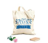 AILOONG Polyester Cotton Storage bags 340g/m² thick fabric hand lettering trust in the lord made on Customizable slogan