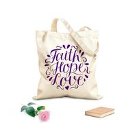 AILOONG Polyester Cotton Storage bags 340g/m² thick fabric hand lettering with bible faith hope Customizable slogan