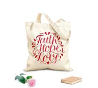 AILOONG Polyester Cotton Storage bags 340g/m² thick fabric hand lettering with bible faith hope Customizable slogan