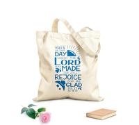 AILOONG Polyester Cotton Storage bags 340g/m² thick fabric hand lettering with bible verse this is day Customizable slogan