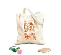 AILOONG Polyester Cotton Storage bags 340g/m² thick fabric hand lettering with bible verse this is day Customizable slogan