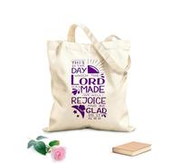 AILOONG Polyester Cotton Storage bags 340g/m² thick fabric hand lettering with bible verse this is day Customizable slogan