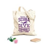 AILOONG Polyester Cotton Storage bags 340g/m² thick fabric learn to scuba dive because zombies cant swim Customizable slogan
