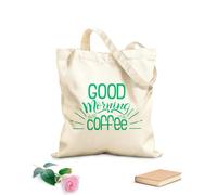 AILOONG Polyester Cotton Storage bags 340g/m² thick fabric lettering good morning starts with coffee Customizable slogan