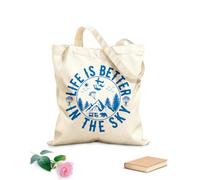 AILOONG Polyester Cotton Storage bags 340g/m² thick fabric Life Is Better In The Sky Customizable slogan