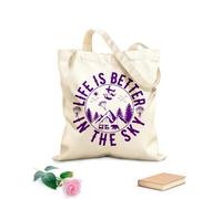 AILOONG Polyester Cotton Storage bags 340g/m² thick fabric Life Is Better In The Sky Customizable slogan