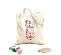 AILOONG Polyester Cotton Storage bags 340g/m² thick fabric life is too short too short to fold fitted sheets Customizable slogan