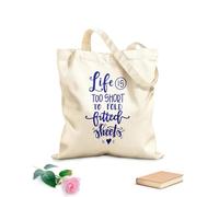 AILOONG Polyester Cotton Storage bags 340g/m² thick fabric life is too short too short to fold fitted sheets Customizable slogan
