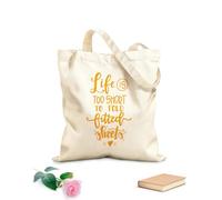 AILOONG Polyester Cotton Storage bags 340g/m² thick fabric life is too short too short to fold fitted sheets Customizable slogan