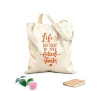 AILOONG Polyester Cotton Storage bags 340g/m² thick fabric life is too short too short to fold fitted sheets Customizable slogan