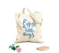 AILOONG Polyester Cotton Storage bags 340g/m² thick fabric modern calligraphy positive quote enjoy the little Customizable slogan