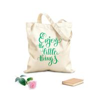AILOONG Polyester Cotton Storage bags 340g/m² thick fabric modern calligraphy positive quote enjoy the little Customizable slogan
