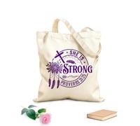 AILOONG Polyester Cotton Storage bags 340g/m² thick fabric she is strong proverbs gift jesus Customizable slogan