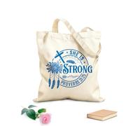 AILOONG Polyester Cotton Storage bags 340g/m² thick fabric she is strong proverbs gift jesus Customizable slogan