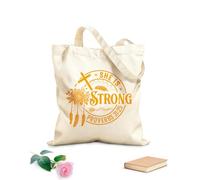 AILOONG Polyester Cotton Storage bags 340g/m² thick fabric she is strong proverbs gift jesus Customizable slogan