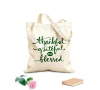 AILOONG Polyester Cotton Storage bags 340g/m² thick fabric thankful grateful and blessed lettering Customizable slogan