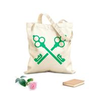 AILOONG Polyester Cotton Storage bags 340g/m² thick fabric Two Vintage Retro Crossed Keys Customizable slogan