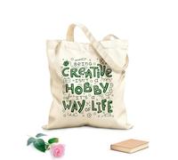AILOONG Polyester Cotton Storage bags being creative is not a hobby it way of life 340g/m² thick fabric Customizable slogan