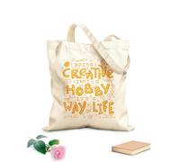 AILOONG Polyester Cotton Storage bags being creative is not a hobby it way of life 340g/m² thick fabric Customizable slogan