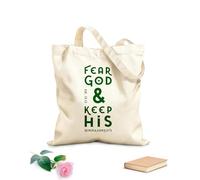AILOONG Polyester Cotton Storage bags bible quote fear god and keep his commandments 340g/m² thick fabric Customizable slogan
