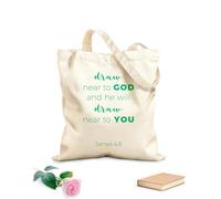 AILOONG Polyester Cotton Storage bags biblical phrase from epistle of james 48 draw 340g/m² thick fabric Customizable slogan