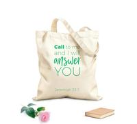 AILOONG Polyester Cotton Storage bags biblical phrase from jeremiah call to me and i 340g/m² thick fabric Customizable slogan