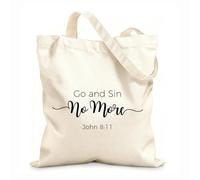 AILOONG Polyester Cotton Storage bags biblical phrase from john gospel leave your life 12 oz thick fabric Customizable slogan 35x40cm Large