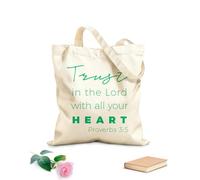 AILOONG Polyester Cotton Storage bags biblical phrase from proverbs trust in the lord 340g/m² thick fabric Customizable slogan