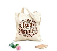 AILOONG Polyester Cotton Storage bags Buon Natale 340g/m² thick fabric Customizable slogan