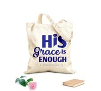 AILOONG Polyester Cotton Storage bags christian faith his grace is enough 340g/m² thick fabric Customizable slogan