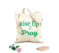 AILOONG Polyester Cotton Storage bags christian quote rise up and pray 340g/m² thick fabric Customizable slogan