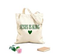 AILOONG Polyester Cotton Storage bags christian saying jesus is king 340g/m² thick fabric Customizable slogan