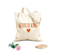 AILOONG Polyester Cotton Storage bags christian saying jesus is king 340g/m² thick fabric Customizable slogan