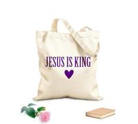 AILOONG Polyester Cotton Storage bags christian saying jesus is king 340g/m² thick fabric Customizable slogan