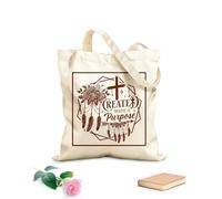 AILOONG Polyester Cotton Storage bags created with a purpose jesus christ 340g/m² thick fabric Customizable slogan