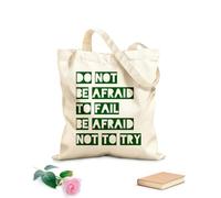 AILOONG Polyester Cotton Storage bags Do Not Be Afraid To Fail Try 340g/m² thick fabric Customizable slogan