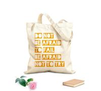 AILOONG Polyester Cotton Storage bags Do Not Be Afraid To Fail Try 340g/m² thick fabric Customizable slogan