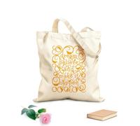 AILOONG Polyester Cotton Storage bags Dream Believe And Make It Happen Motivational 340g/m² thick fabric Customizable slogan
