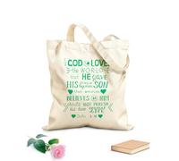 AILOONG Polyester Cotton Storage bags en bible verse john 3 16 340g/m² thick fabric Customizable slogan