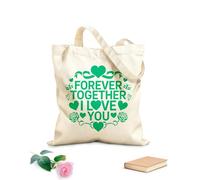 AILOONG Polyester Cotton Storage bags forever together i love you 340g/m² thick fabric Customizable slogan