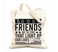 AILOONG Polyester Cotton Storage bags Friends Are The Stars That Light Up Our Lives 12 oz thick fabric Customizable slogan 35x40cm Large