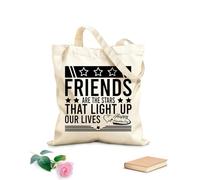 AILOONG Polyester Cotton Storage bags Friends Are The Stars That Light Up Our Lives 12 oz thick fabric Customizable slogan 25x30cm Small