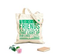 AILOONG Polyester Cotton Storage bags Friends Are The Stars That Light Up Our Lives 340g/m² thick fabric Customizable slogan